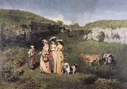 Gustave Courbet young women from the Village Spain oil painting artist